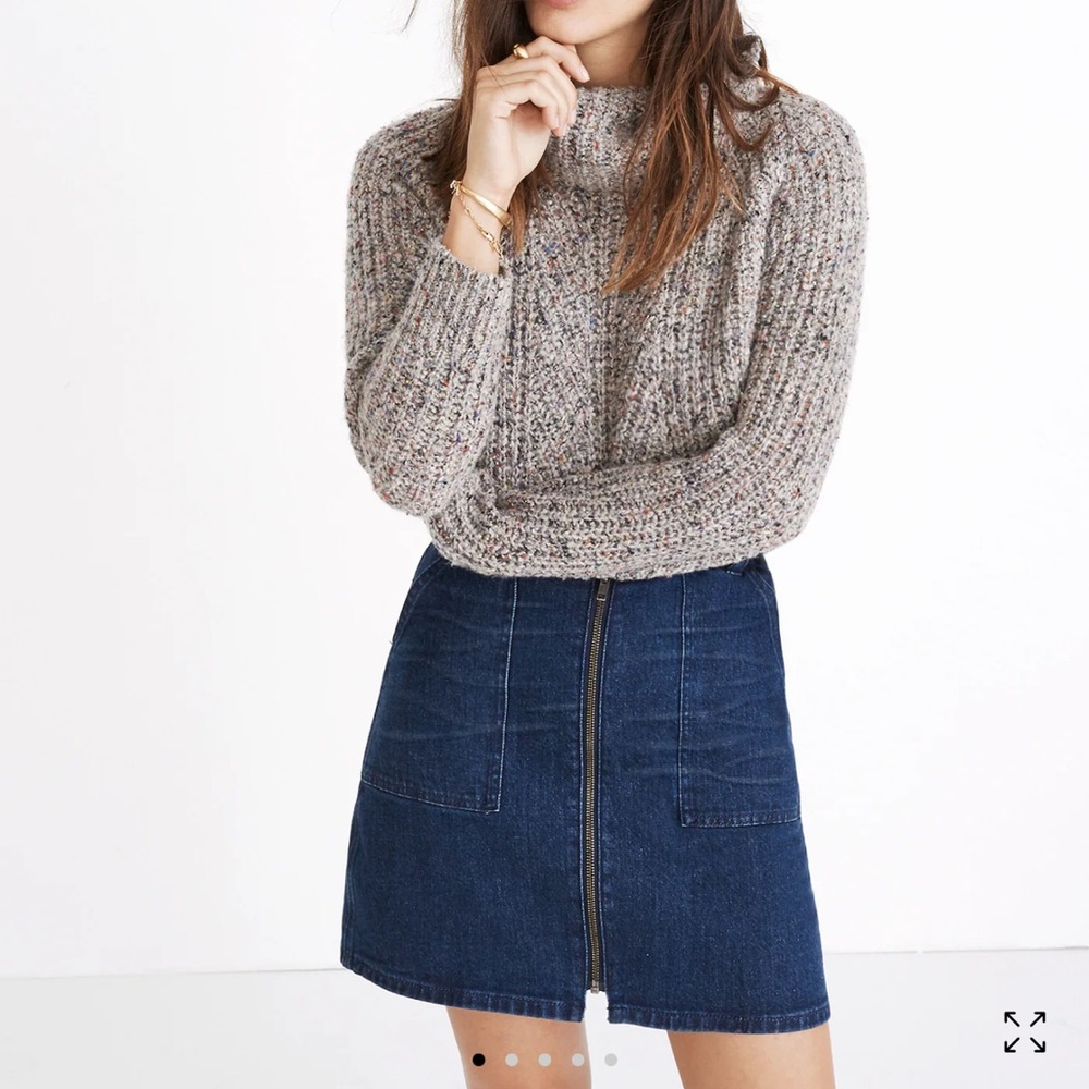 Madewell Utility Zip Denim Mini Skirt A-Line